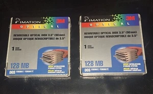 DISCO OTTICO 128MB 3M 3.5" OPTICAL DISK RW DOS RETRO PC HD VINTAGE NEW BOXED - Afbeelding 1 van 1