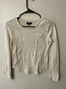 Gap Shirt XXL Girls White Polka Long Sleeve Polka-Dot - Picture 1 of 3