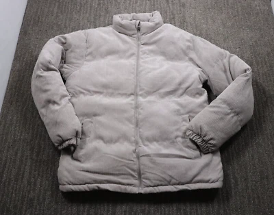 Brave Soul Men's Corduroy Puffer Jacket Men's Gray Y2K Streetwear - Image 1 of 4