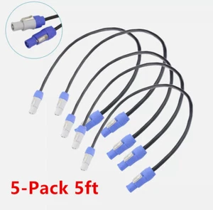 5-Pack 5ft Powercon Extended Power Cable Plug Male to Female for Stage Par Light - Picture 1 of 11