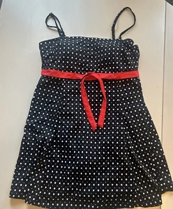 A Shore Fit One Piece Swimsuit Swim Dress 10 Black & White Polka Dot - Picture 1 of 12