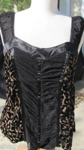 Z.CAVARICCI CAMI TANK Cheetah Burnout Velvet PLUS Size NEW PINUP Inspired Sexy - Picture 1 of 3