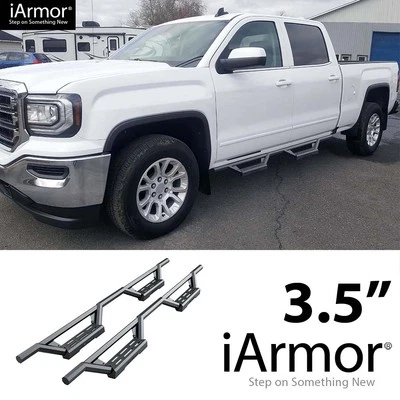 iArmor Stainless Steel Drop Steps for 07-18 Chevy Silverado GMC Sierra Crew Cab - Image 1 of 4