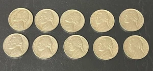 JEFFERSON NICKELS LOT OF 10 1951-1960 Coin Book Special Inv #11 READ - Bild 1 von 3