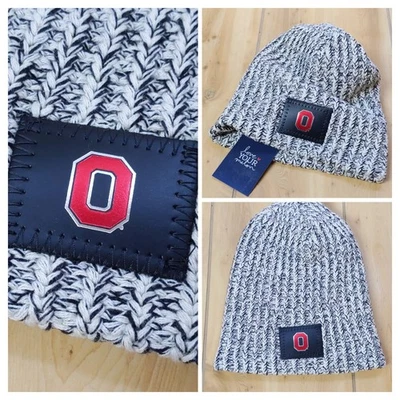 Women's Love Your Melon Gray Ohio State Buckeyes Beanie Block O Black White OSU - Image 1 of 4