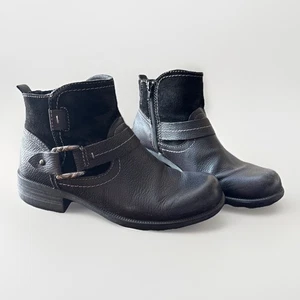 Earth Origins Paris Botas Mujer Talla 8.5M Negro Cuero Hebilla Tobillo Zapatos Informales - Imagen 1 de 6