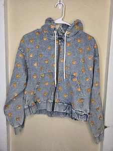 Dumbgood Rilakkuma Bears Jeansjacke Cropped Medium Damen mit Kapuze - Bild 1 von 8