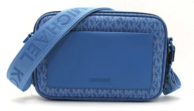 NEW MICHAEL KORS MAEVE Large EW Crossbody Pocket Coated MK Signature French Blue - Image 1 of 4