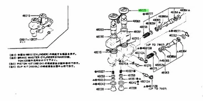 Tapas de cilindro maestro Ute originales Nissan DATSUN 1200 B120 B210 B310 46020-U6701 Foto 1 de 2