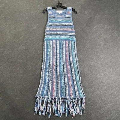 Vestido Suéter Derek Lam Crosby Crochet Tejido Flecos Para Mujer Talla M Azul Foto 1 de 4