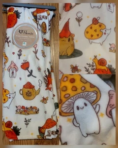 Fall Shroom Cottage Snail Boho Mushroom Mushie Print Throw Blanket Plush 50x60 - Picture 1 of 7