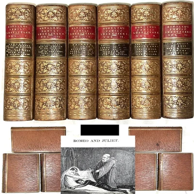 1853 FAMILY SHAKESPEARE T. BOWDLER 6VL SET LEATHER DRAMA TRAGEDY COMEDY CENSORED - Image 1 of 4