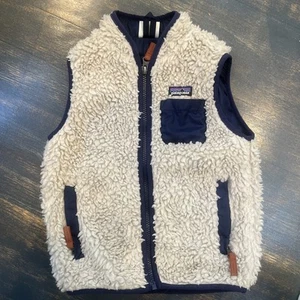 EUC!! PATAGONIA Retro-X Deep Pile Fleece Sherpa Vest Youth Kids Toddler 4T Navy - Picture 1 of 9