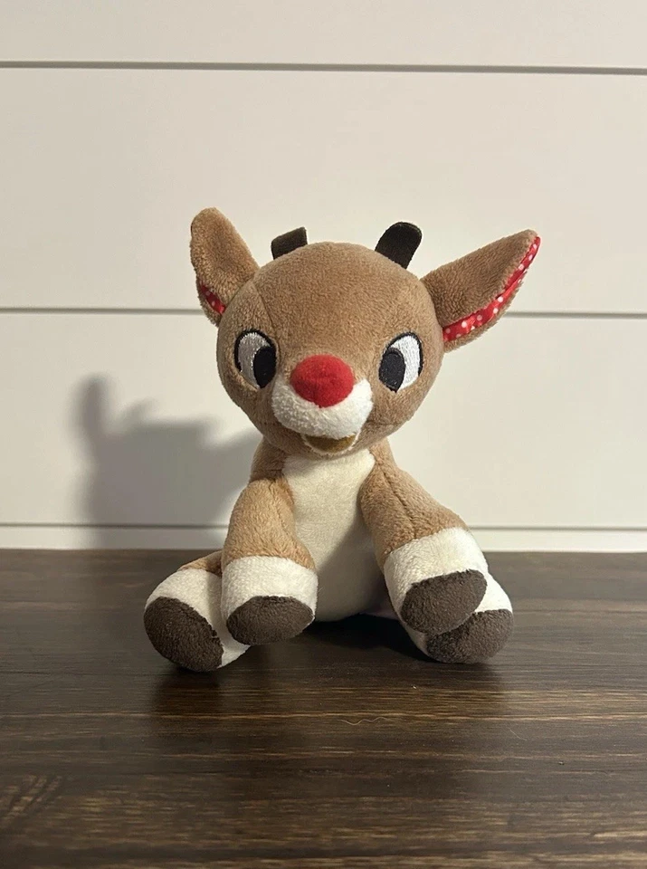 Rudolph el Reno Nariz Roja 6" Peluche Bebé Sonajero Navidad Niños Preferido Foto 1 de 4