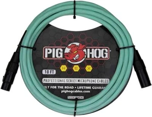 Pig Hog PHMH10SG Hex Series Mic Cable, Seafoam Green 10ft - Picture 1 of 3