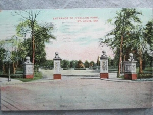 Antique Entrance To O'Fallon Park, St. Louis, Missouri Postcard 1910 - Picture 1 of 2