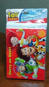 VINTAGE Disney Pixar Invitation Thank You Card Hallmark Party Supplies TOY STORY