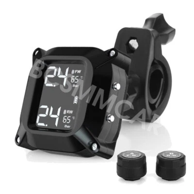 Sistema de monitoreo de presión de neumáticos en tiempo real TPMS para motocicleta con sensor externo de 2 piezas Foto 1 de 4