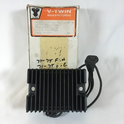 New Volt Tech Black Regulator for Harley Davidson by V-Twin Replaces 74510-70A - Image 1 of 4