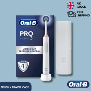 Oral-B Pro 3 3500 Electric Toothbrush with Travel Case Rechargeable Brush + Case - Picture 1 of 5