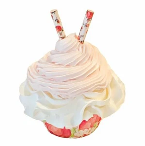 DEZICAKES Fake Cupcake  Artificial Food  Vintage Shabby Peach Cupcake - Picture 1 of 7