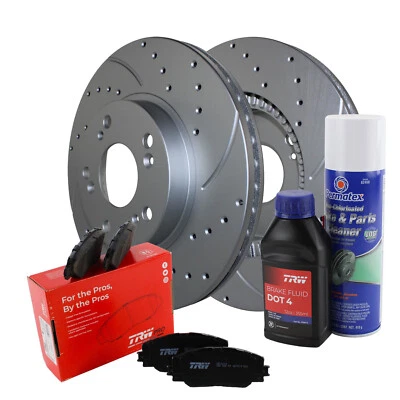 Kit de frenos delanteros perforados 282 mm rotores TRW Pro pastillas de cerámica para Honda Accord Civic Foto 1 de 4