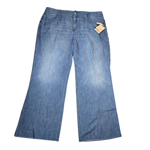 NYDJ Jeans Plus Size 18W Teresa Wide Leg Pants Blue Everly WPWLKT8150 Chambery - Picture 1 of 16