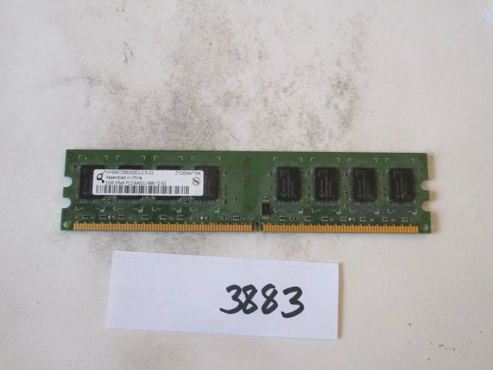 Qimonda HYS64T256020EU-2.5-C2 2Gb PC2-6400 800Mhz DDR2 Desktop Memory RAM (3883) - Image 1 of 2