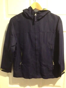 EUC GapKids Activewear Jacket Water Repellent/Jersey Lined/Zip-Up navy yellow L - Picture 1 of 4