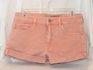 American Eagle Women's Super Stretch Denim Shorts . Size 8 . Coral Pink - Picture 1 of 4