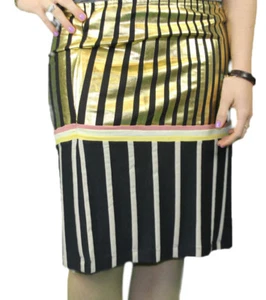 CUSTO BARCELONA Women's Nai Sun Fx Striped Pencil Skirt 293561 $120 NWT - Picture 1 of 2