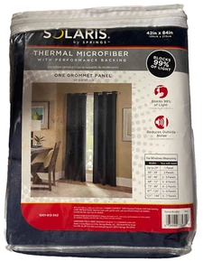 Solaris 99% Ojal Negro Cortina Microfibra Azul Marino 42" x 84" - Imagen 1 de 3