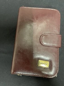 VTG Mundi Planner/Wallet Brown Leather Pocket Calendar 1992 New Pages Address - Picture 1 of 14
