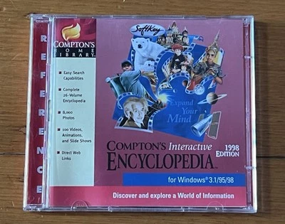 Compton’s Interactive Encyclopedia 1998 Edition PC CD ROM Windows 3.1, 95 & 98 - Image 1 of 4