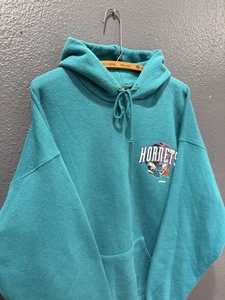 Vintage 90’s Artex NBA Charolette Hornets Blue Hoodie Size XL - Picture 1 of 4
