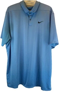 Nike Men's Dri-Fit Standard Fit Lt Blue Polo Golf Shirt Size XXL Short Slv, Logo - Picture 1 of 5