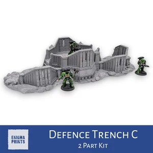 Militarum Defence Trench #3 - 28 mm imperiale da tavolo dispersione terreno stampa 3D - Foto 1 di 7