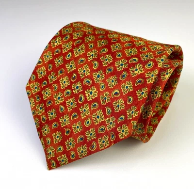 Corbata Ermenegildo ZEGNA roja/vermillón floral foulard corbata de seda para hombre W:3,75" Foto 1 de 4