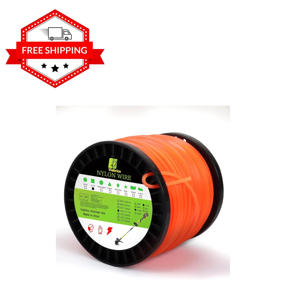 105 Триммер линия квадратный сорняков Wacker струны .105 дюймов на 330 футов, сорняков пожиратель струны - Изображение 1 из 4