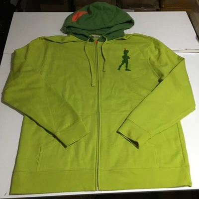 Disney Parks Peter Pan Mens Large Full Zip Hoodie Sweatshirt Green - Image 1 of 4