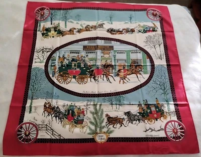 Bufanda de seda Hermes Paris L' hiver en Poste de Phillipe Ledoux Carre 90 - Como nueva Foto 1 de 4