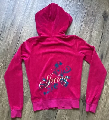 Chaqueta de chándal con capucha rosa vintage Juicy Couture Y2K estilo Barbie mediano Foto 1 de 4