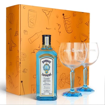 BARMEISTER Bombay Sapphire Gin Geschenksets Orange|Ballongläser