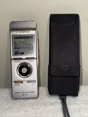 Olympus DM-420 Digital Voice Recorder MicroSD Working Good Condition ￼ - Image 1 of 4