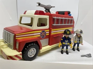 Playmobil #5843 Fire Truck Vehicle Playset Firefighter 95% Complete L+S Work - Picture 1 of 10