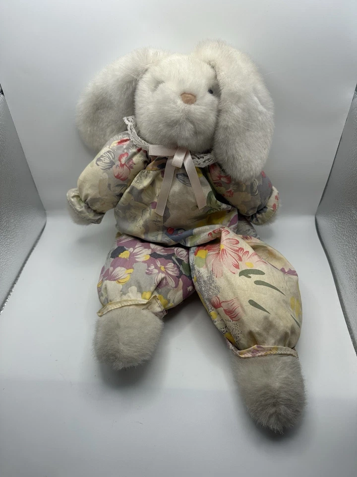 Vintage Plush Bunny Floral Pattern Outfit 1990s  - Image 1 of 4
