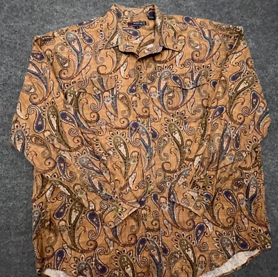 ROPER Paisley Western Shirt Mens 2XL XXL Colorful Cotton Blend L/S Button Up - Image 1 of 4