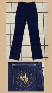 Vintage Mädchen Jeans Western Teen 27" Taille Pferd dunkel gerade 70er NEU Gr. 14 - Bild 1 von 9