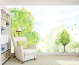 3D Aquarell Baum Q7278 Tapete Wandgemälde Fototapete Selbstklebend Kay - Picture 1 of 11