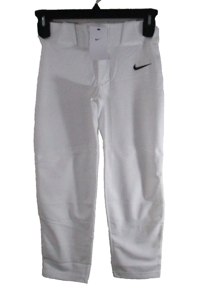 Nike Vapor Select Baseball Pants Full Length Solid White BQ6440-100 Boys Small